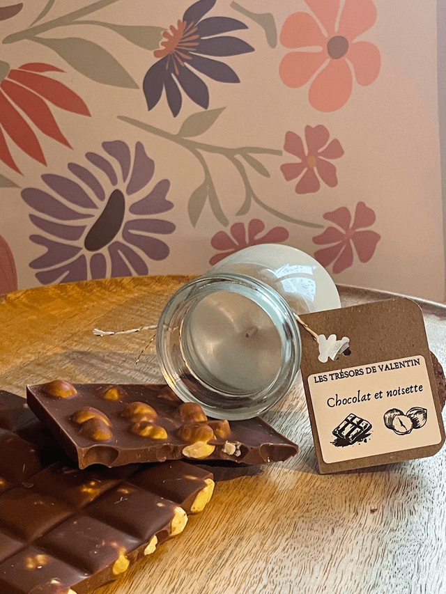 Bougie petite chocolat et noisette 60g