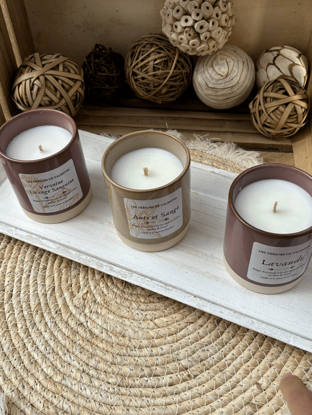 Bougie Verveine et Orange Sanguine pot en grès 150g