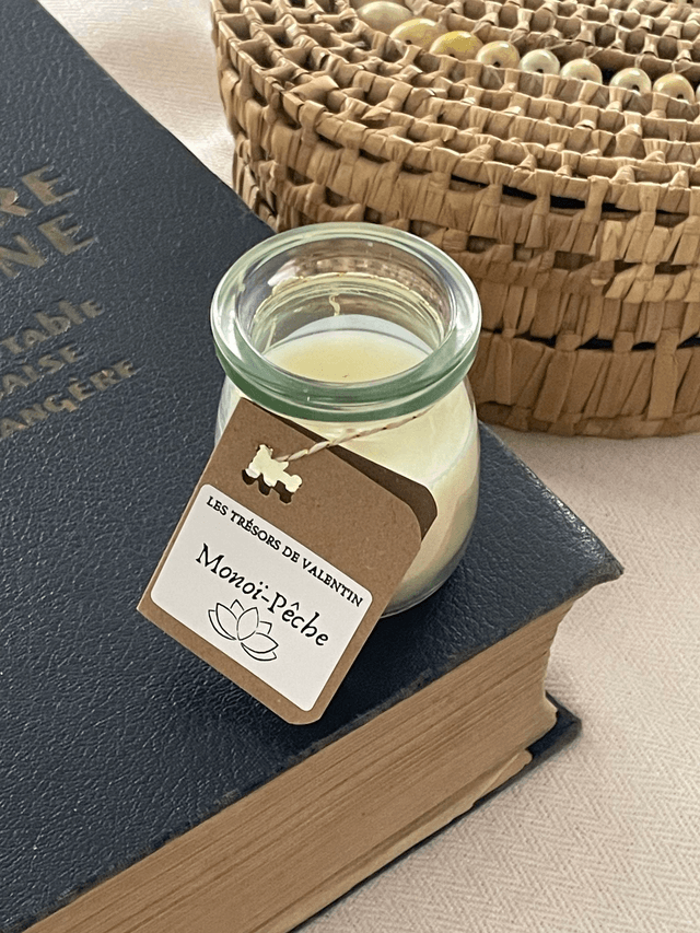 Bougie petite monoï pêche 60g