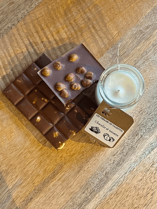 Bougie petite chocolat et noisette 60g